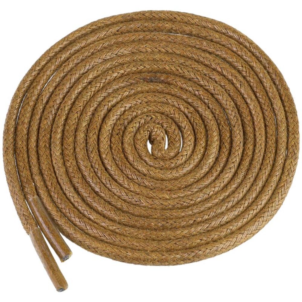 2 Pair Waxed Shoe Laces Round Solid Woven Shoelaces 70cm/27.55" Yellow Brown